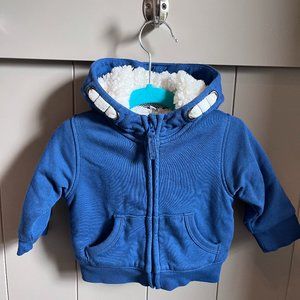 M&S Blue Fleece-Lined Hoodie